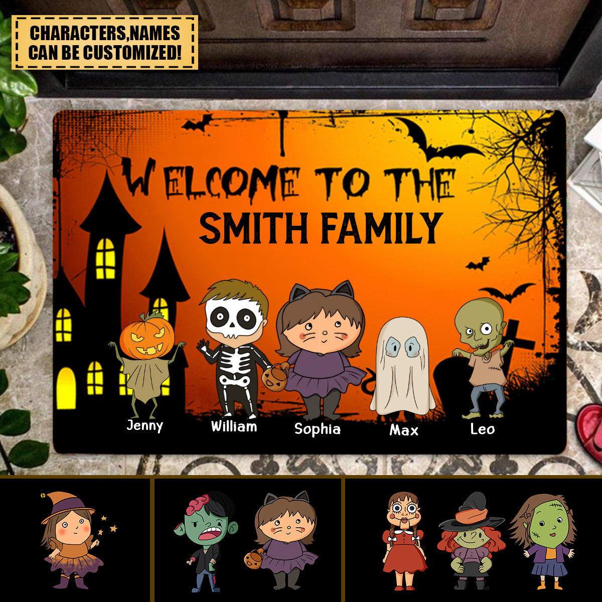 Welcome To Our Family Halloween House Personalized Doormat