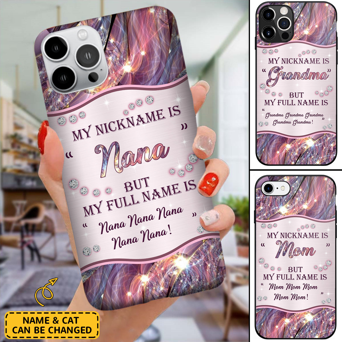 Personalized My Full Name Is Nana, Grandma Sparklings Phone Case