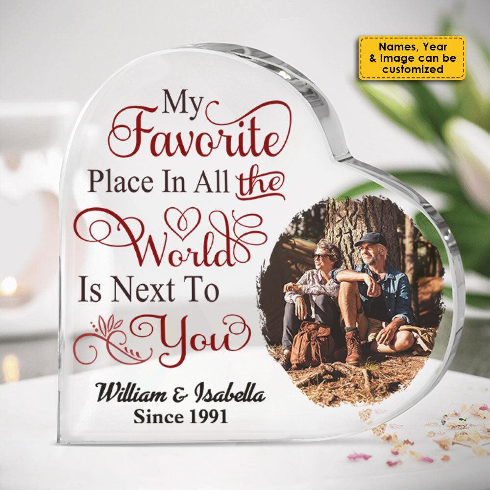 My Favorite Place-Upload Image, Gift For Couples, Husband Wife Personalized Plaque