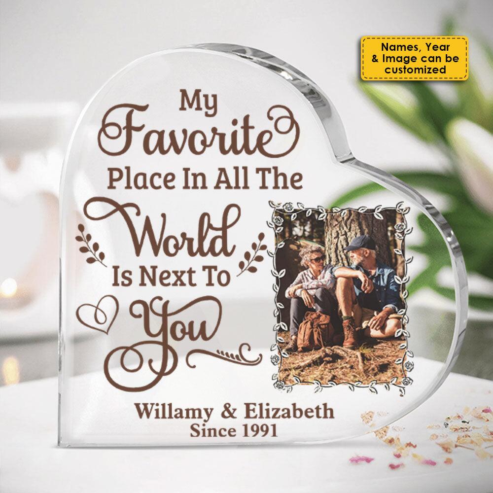My Favorite Place-Upload Image, Gift For Couples, Husband Wife Personalized Plaque