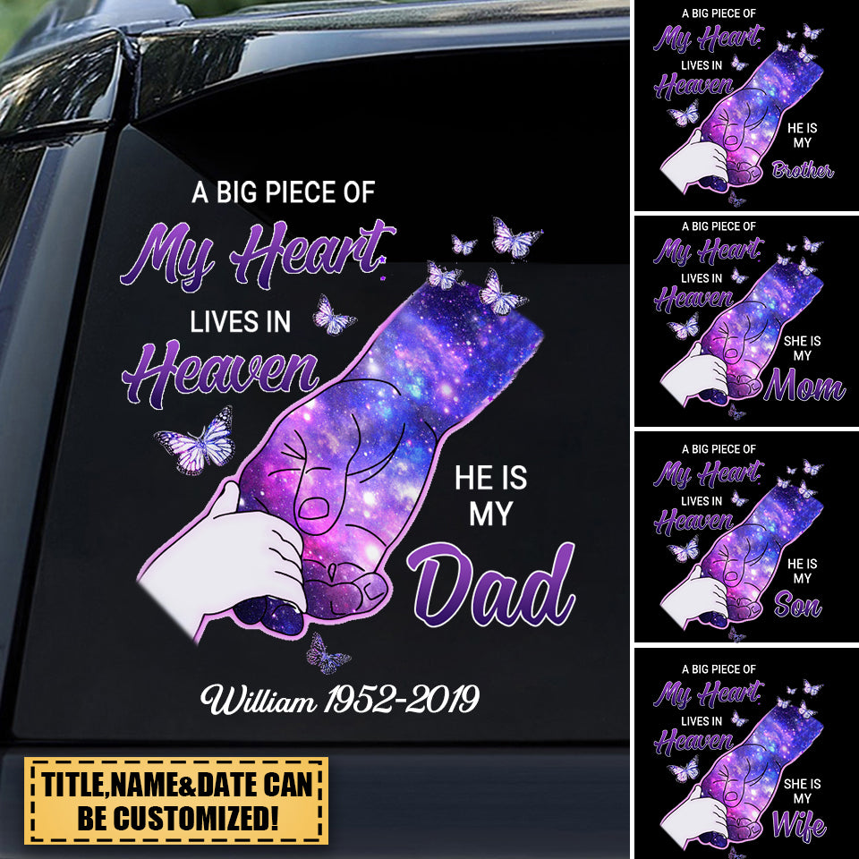 A Big Piece Of My Heart Lives In Heaven Personalized Sticker