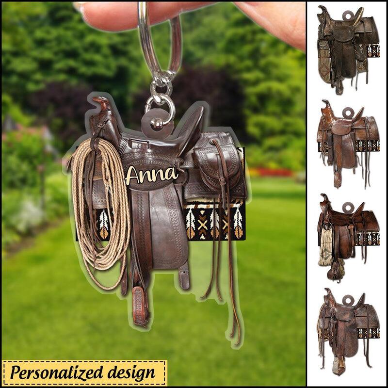 Personalized Keychain for Horse Lovers, Cowboy, Cowgirl