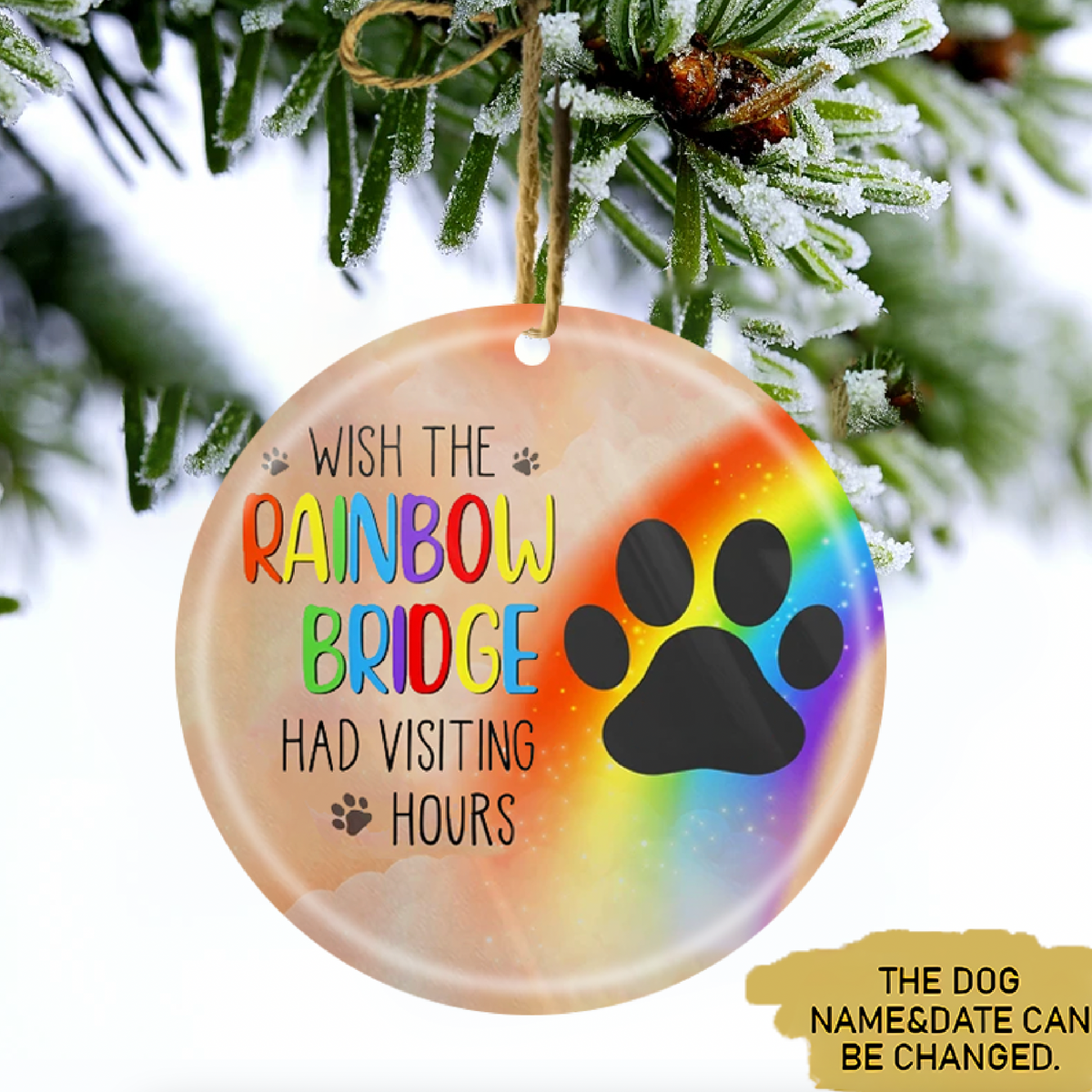 Personalized Custom Pet Memorial Gift Dog Ornament