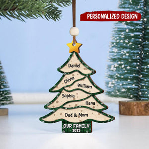 Christmas Our Family Pine Tree 2023 Personalized Ornament