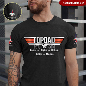 Personalized Top Papa Top Dad Est - Gift Idea For Father's Day Grandpa Birthday
