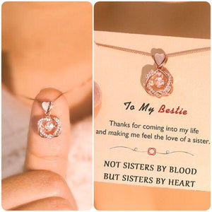 S925 Not Sisters By Blood But Sisters By Heart Love Knot Necklace