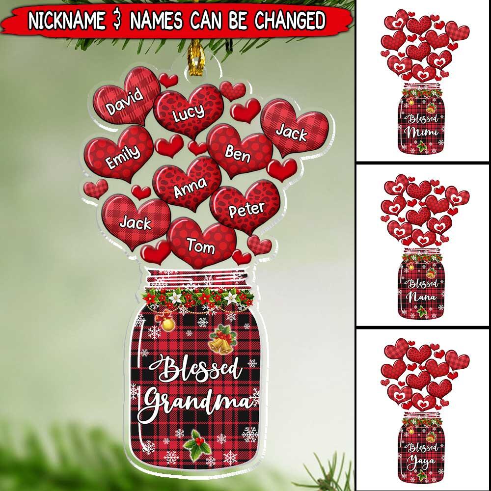 Blessed Grandma- Mom Sweet Heart Kids Personalized Ornament