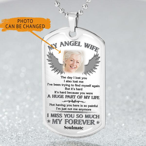 My Angel Wife Personalized  Dogtag Necklace