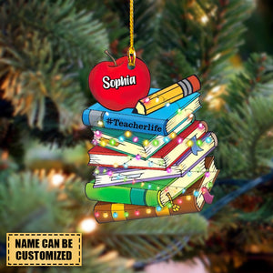 Personalized Name Ornament For Book Lovers