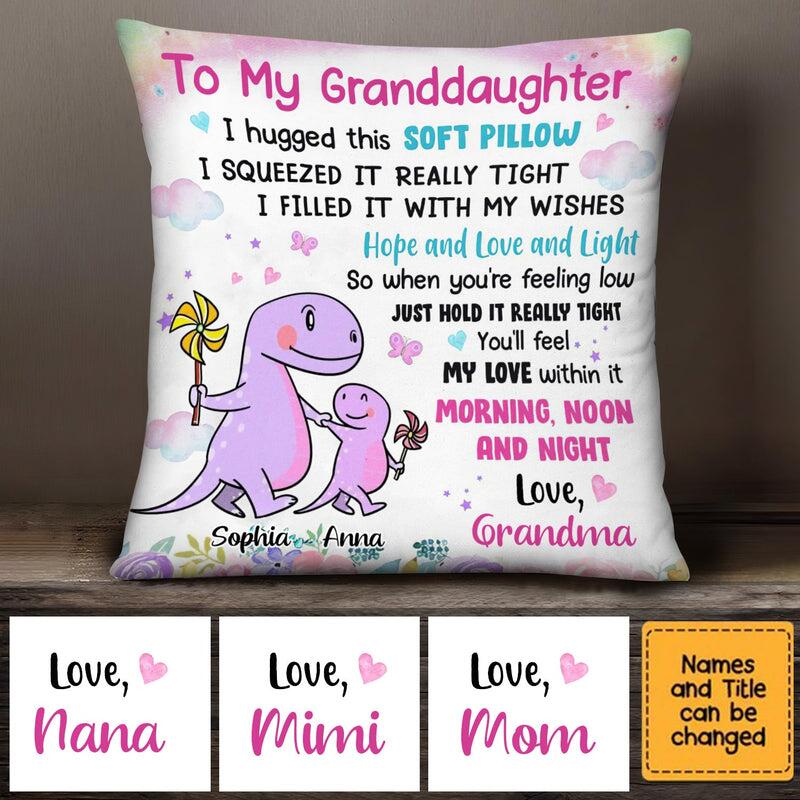 Dinosaurus To My Granddaughter I Hugged This Soft Pillow Personalized Pillowcase