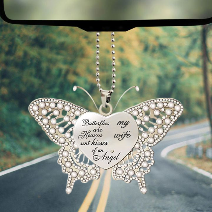 Memorial Butterfly Wife Car Ornament