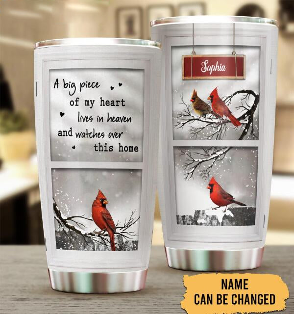 A Big Piece Of My Heart Lives In Heaven Personalized Tumbler