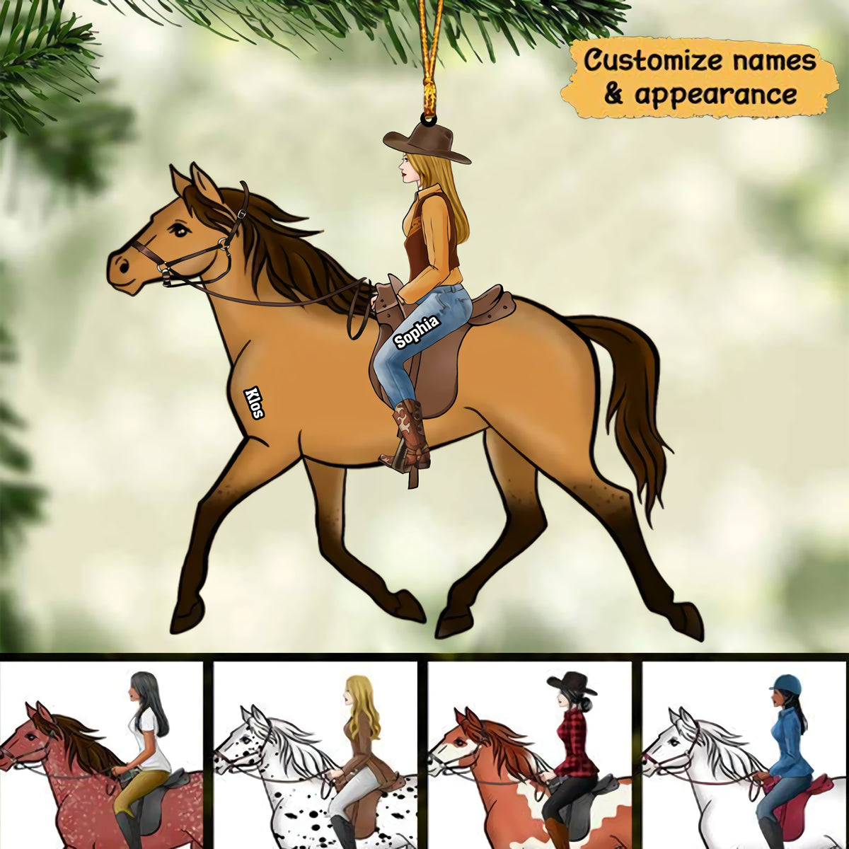 Girl Riding Horse Personalized Ornament-Christmas Gift