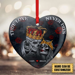 True Love Never Die, Skull Couple Heart Personalized Ornament