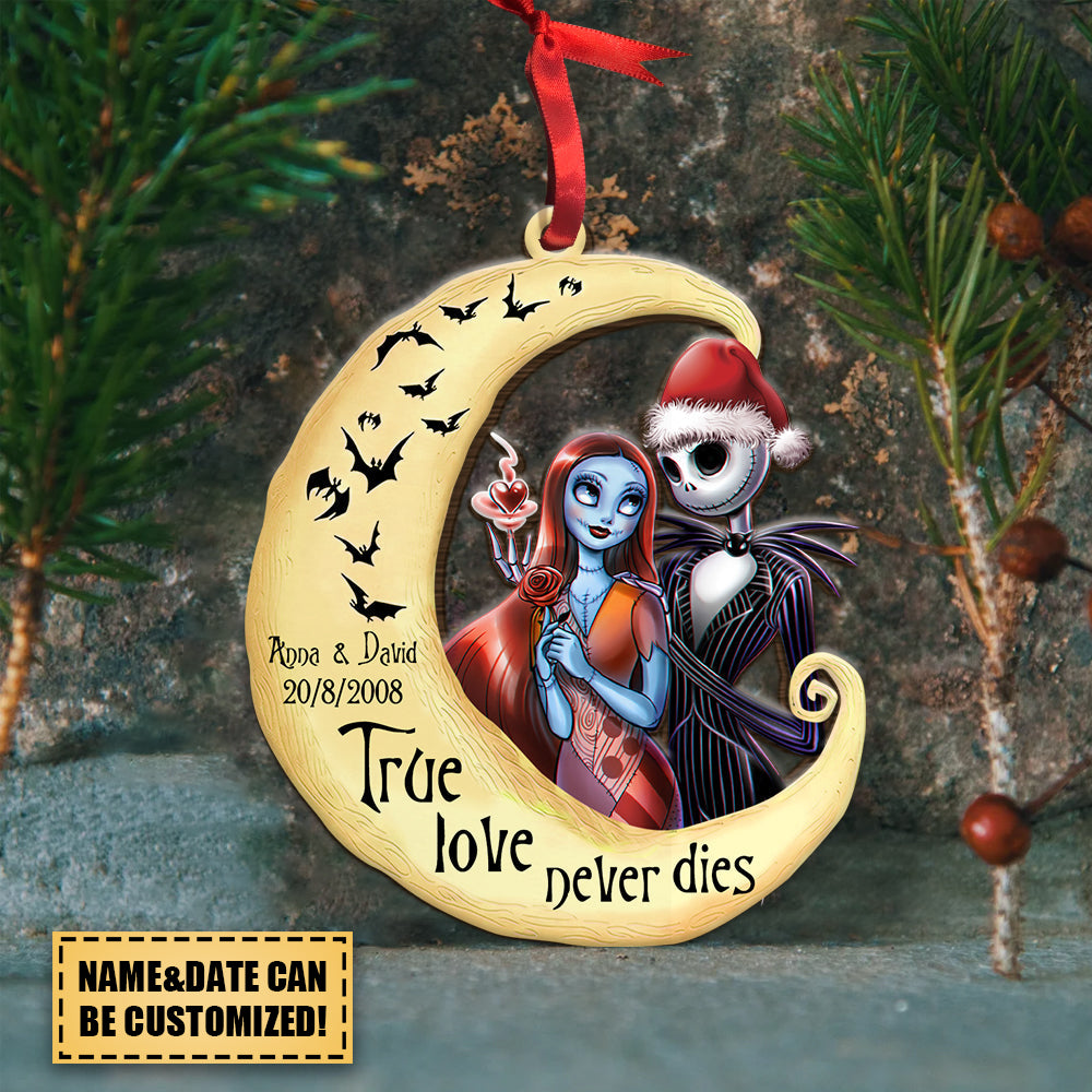 Couple True Love Never Die, Personalized Wood Ornament, Christmas Gift For Couple
