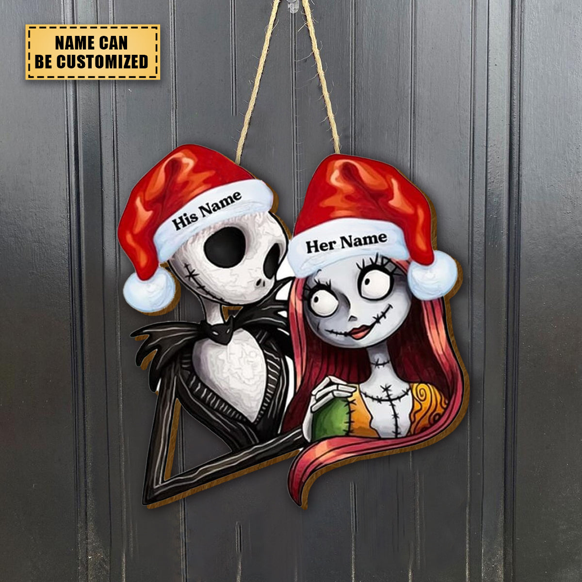 COUPLE WITH NAME, Personalized Wooden Sign