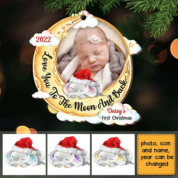 Baby First Christmas Wooden Ornament