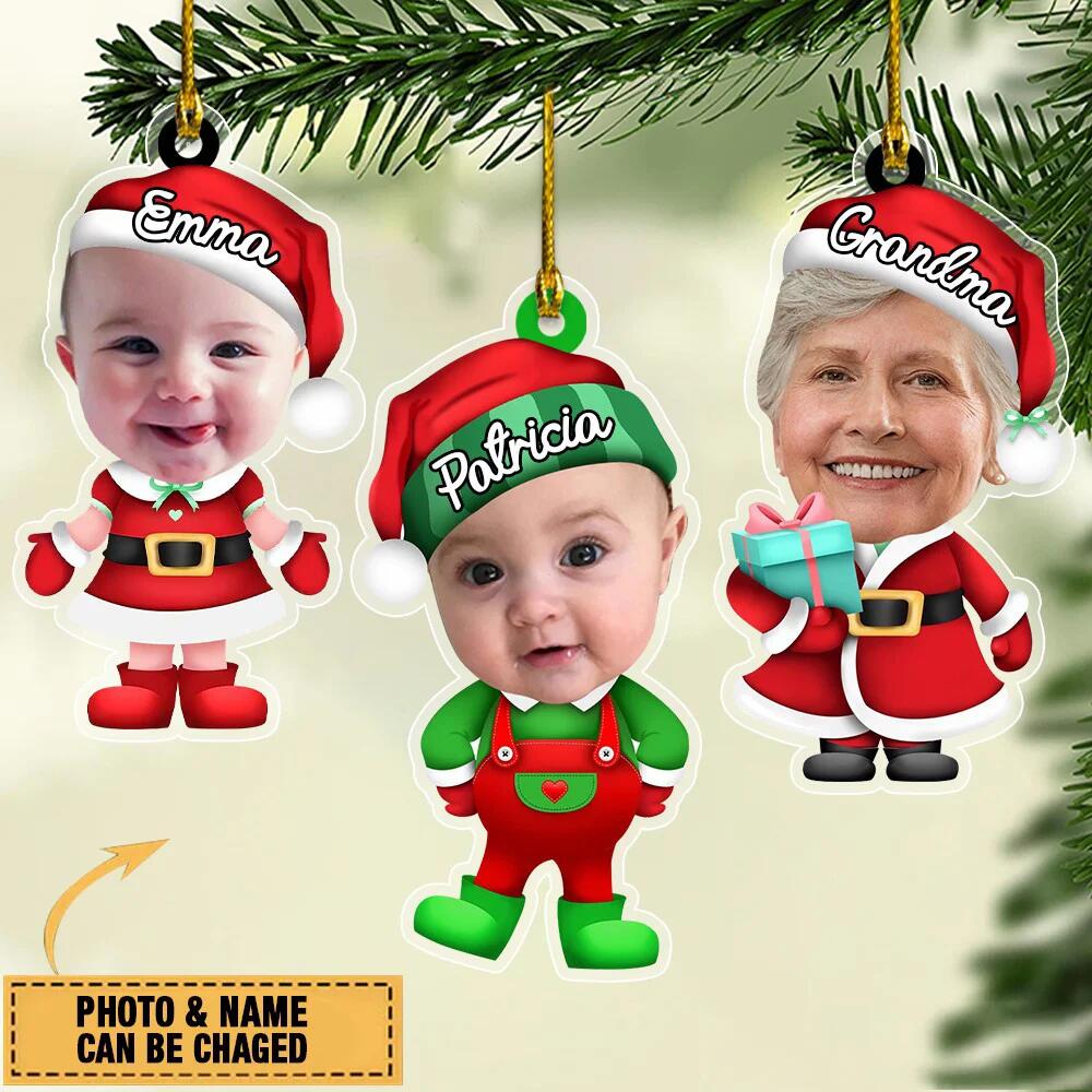 Personalized Photo Santa Christmas Ornament - Christmas Gift