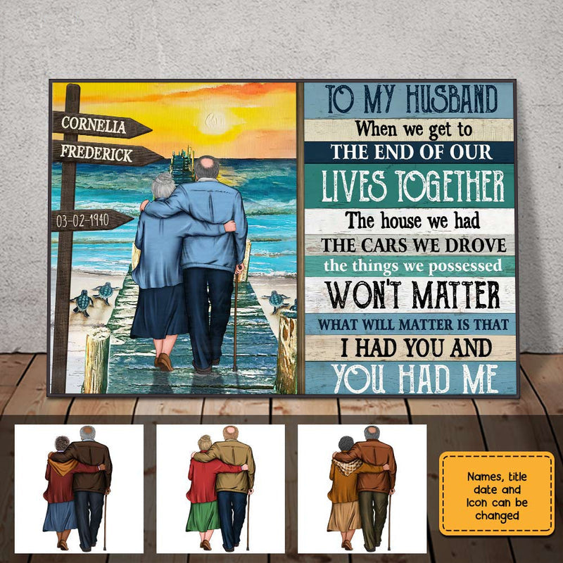 TO MY HUSBAND WIFE OLD COUPLE POSTER-Gift For Couple