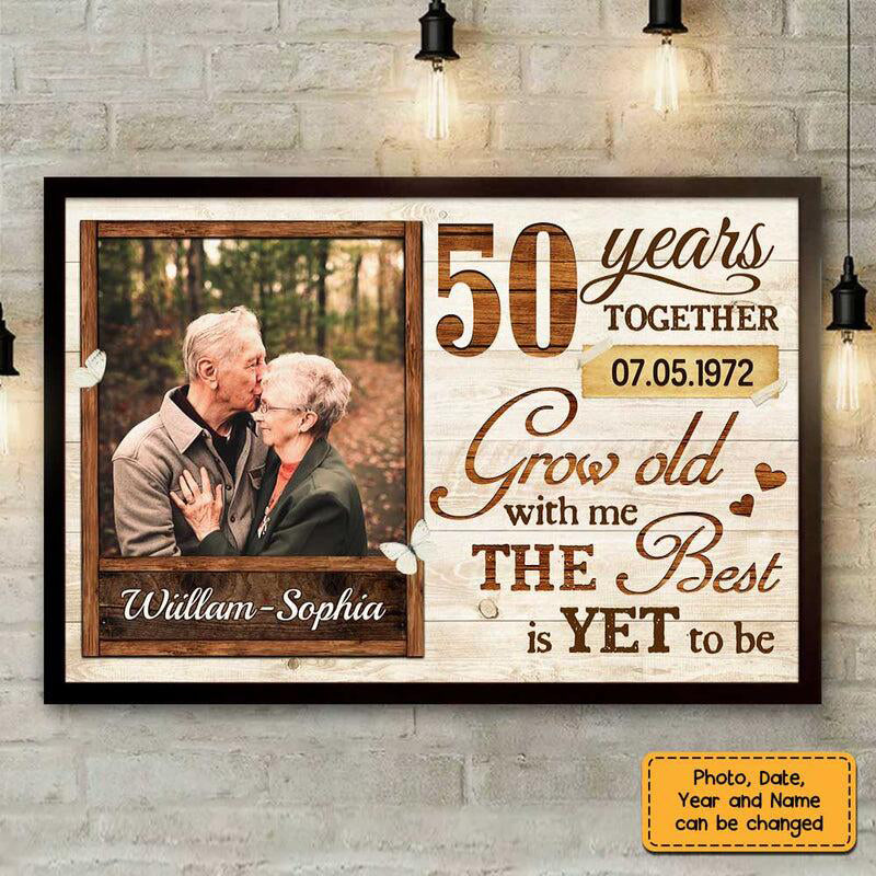 Anniversary Grow Old Personalized Photo Poster -Gift For Couple