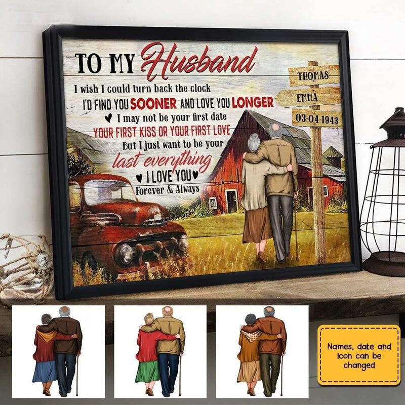 To My Husband I Wish I Could Turn Back The Clock Personalized Poster