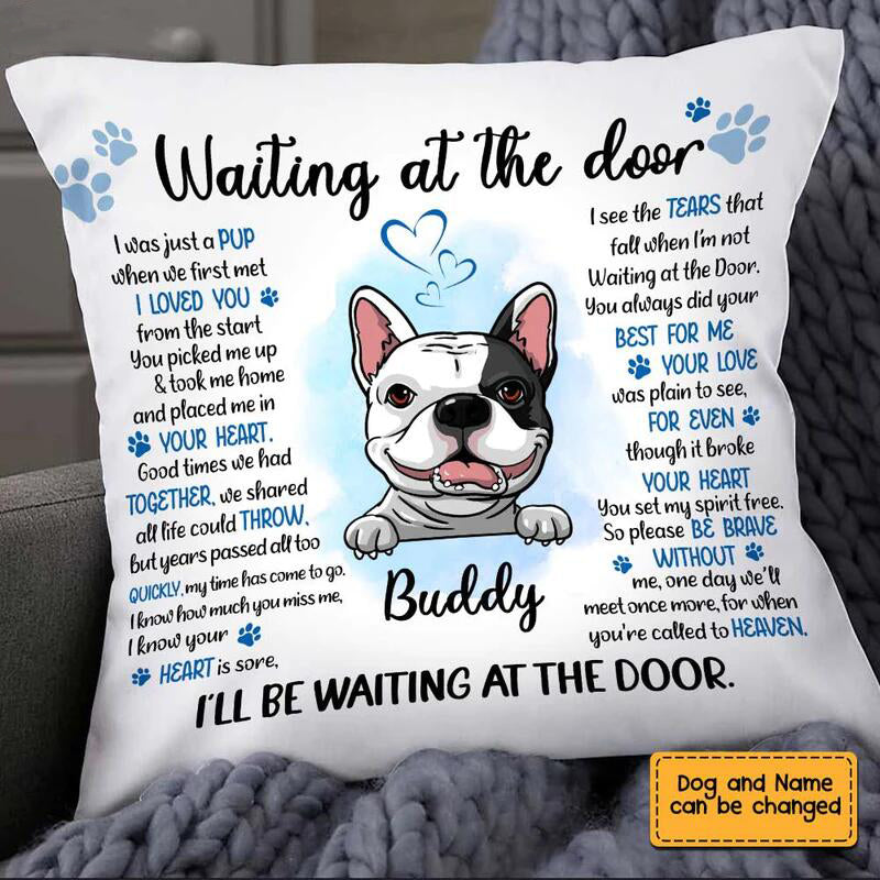 Waiting At The Door Dog Personalized Memorial Pillowcase
