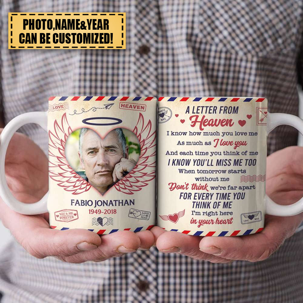 A Letter From Heaven White Personalized Mug-Memorial Gift