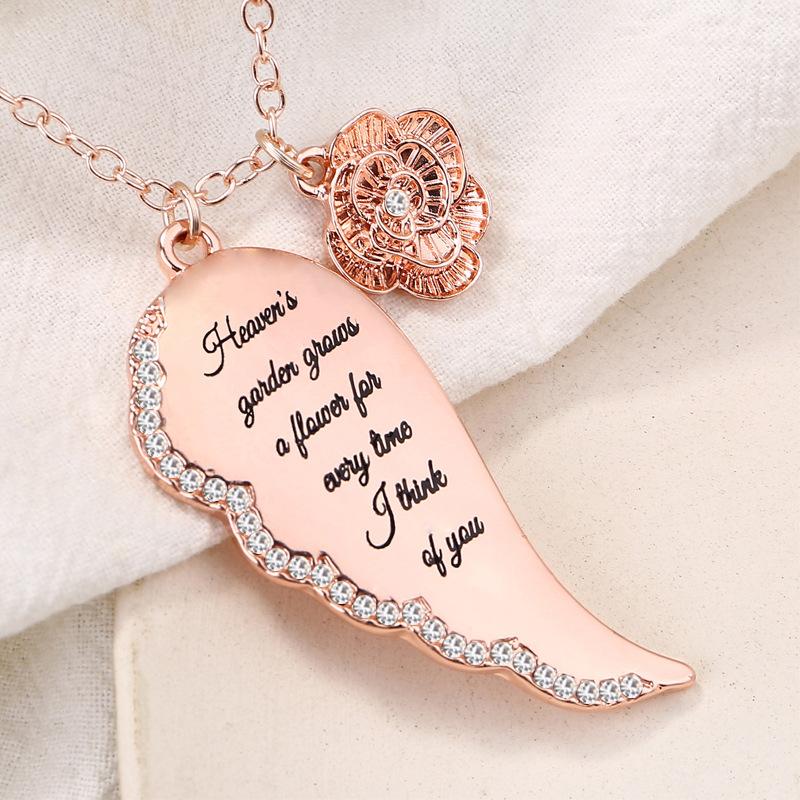 I think Of You Angel Wing Necklace