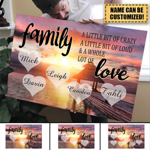 Personalized Family Color Coast Sunset Multi-Names Premium Poster