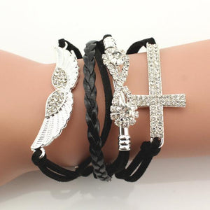 Angel Wings Cross Bracelet