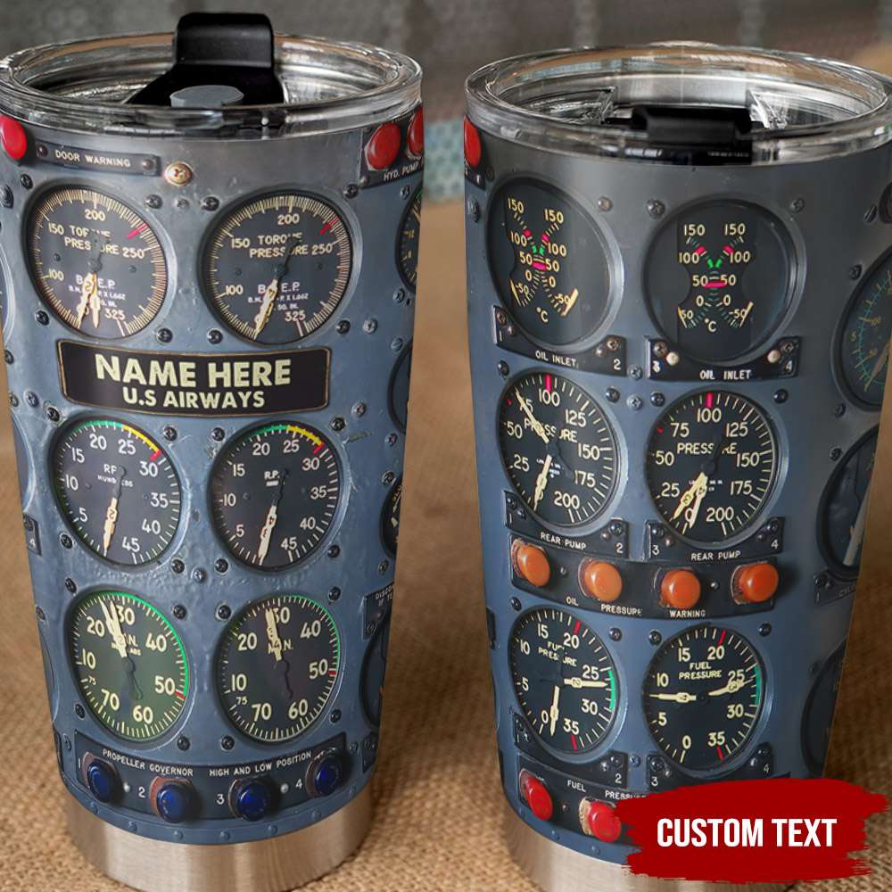 Personalized Flight Instruments Panel Tumbler