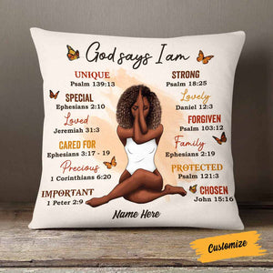 God Says I Am Personalized Pillowcase