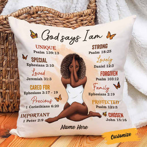 God Says I Am Personalized Pillowcase