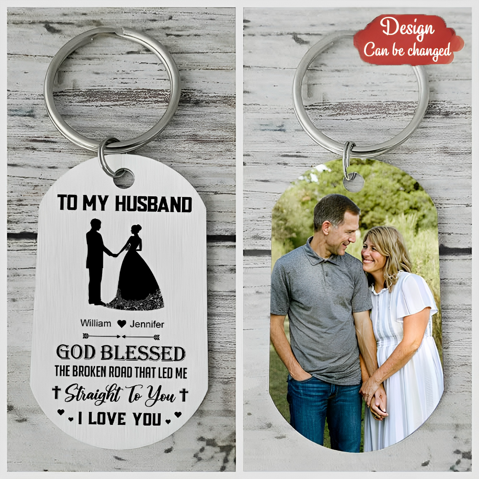 God Blessed The Broken Road That Led Me Straight To You - Personalized Keychain