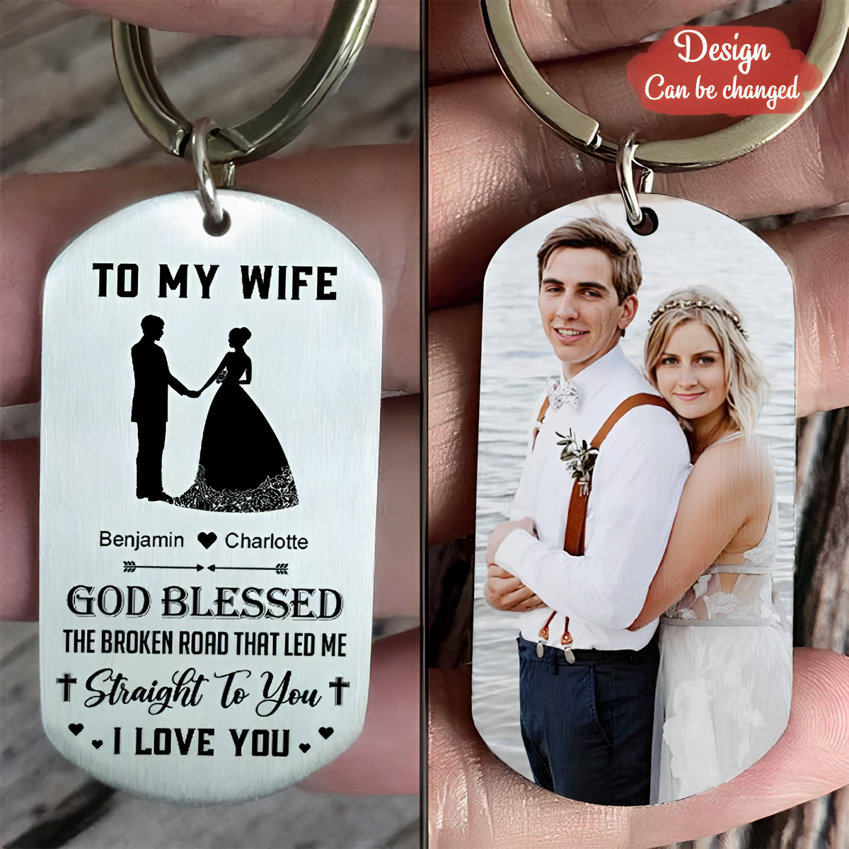 God Blessed The Broken Road That Led Me Straight To You - Personalized Keychain