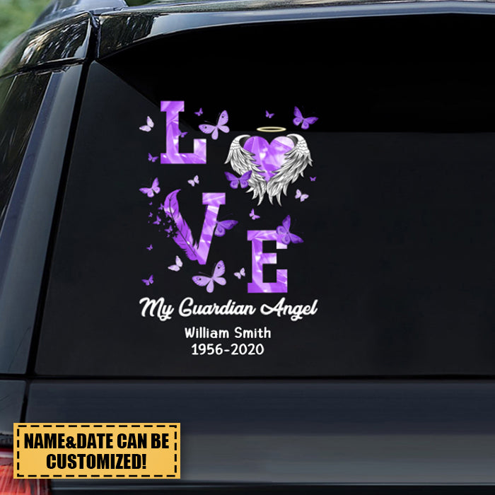 Love My Guardian Angel Personalized Sticker