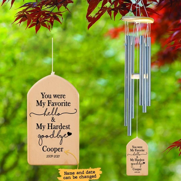 Personalized My Hardest Goodbye Wind Chime