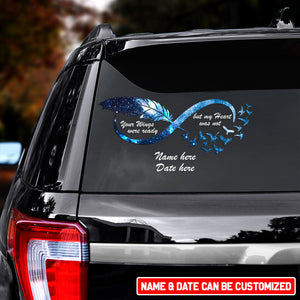 Personalized Your Wings Were Ready Memorial Decal