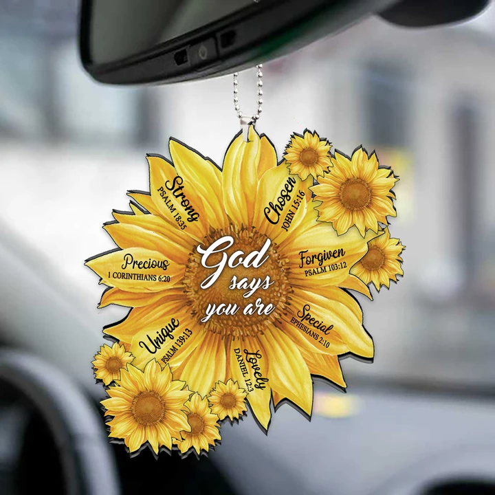 Memorial Sunflower Car Ornament