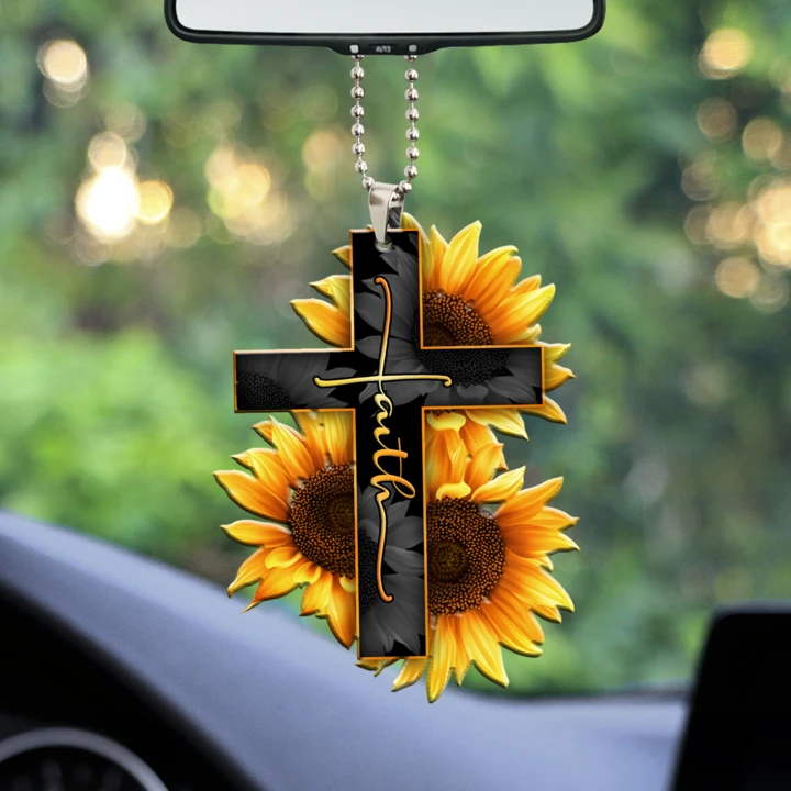 Memorial Sunflower Car Ornament
