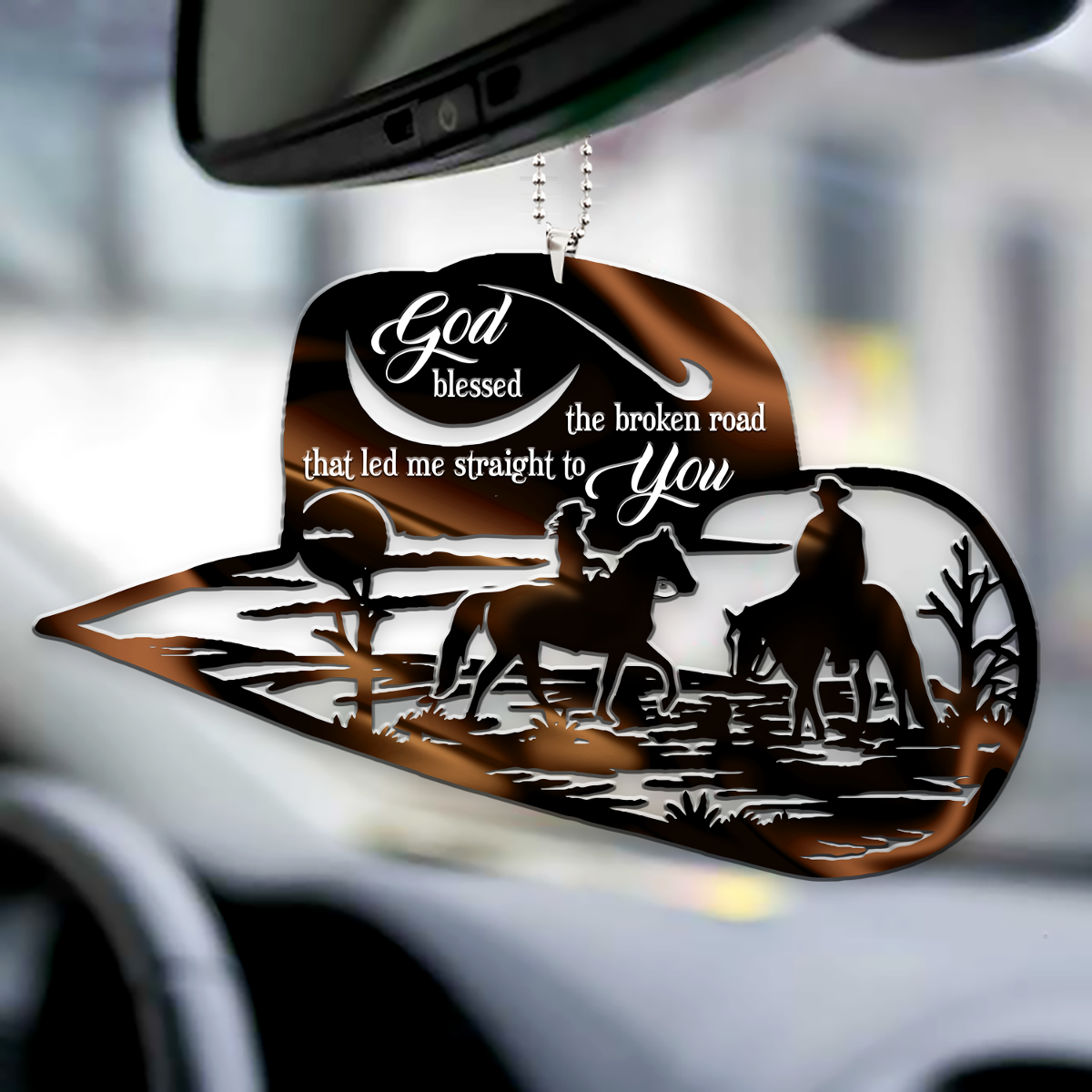 Cowboy Hat God Blessed Personalized Ornament