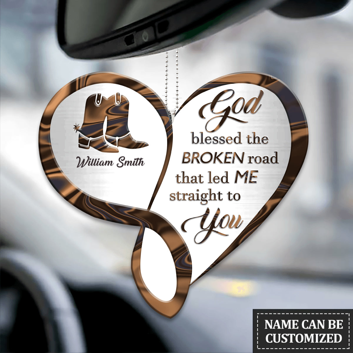 Infinity Heart God Blessed Personalized Ornament