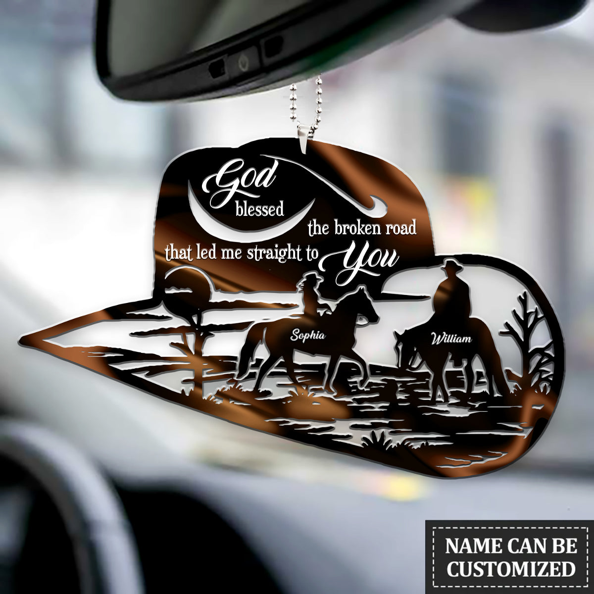 Cowboy Hat God Blessed Personalized Ornament