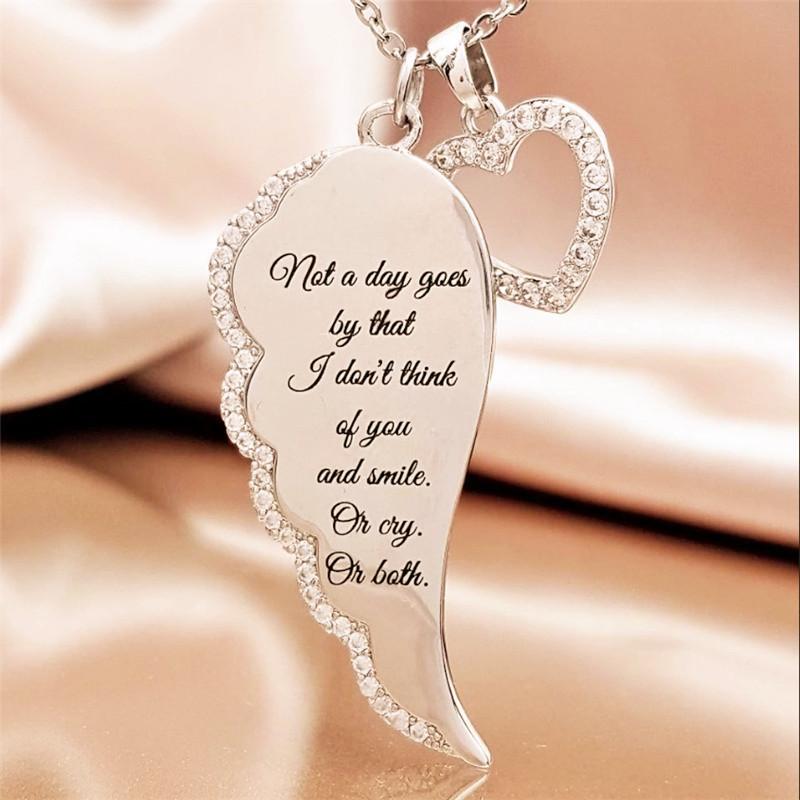 Not A Day Goes By Angel Wing Necklace