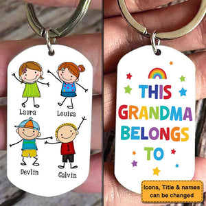 Gift for Grandma Belongs To Aluminum Personalized Keychain