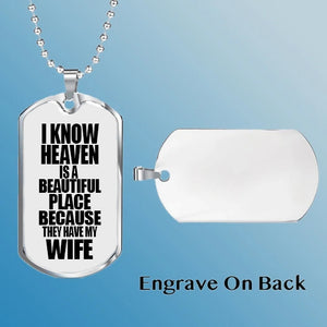 Personalized Memorial Wife In Heaven Necklace