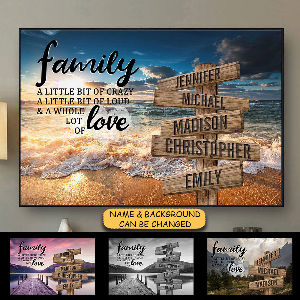 A Little Whole Lot of Love Multi-Names Personalized Horizontal Poster