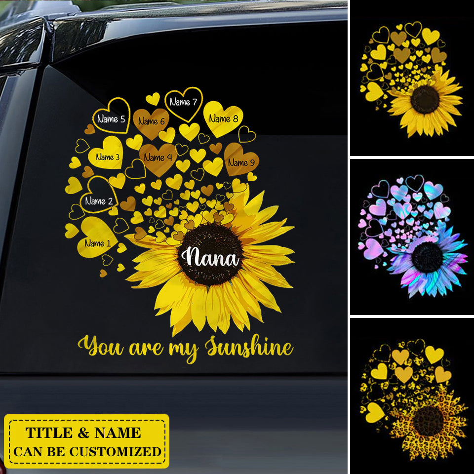 PERSONALIZED GRANDMA SUNFLOWER LITTLE SUNSHINE STICKER