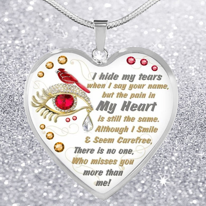 I Hide My Tears Memorial Necklace