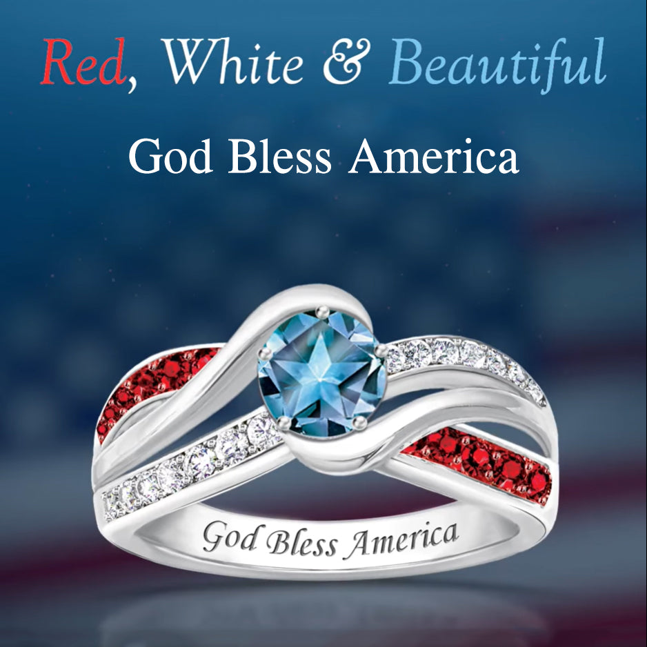 "God Bless America" Ring - Independence Day Gift
